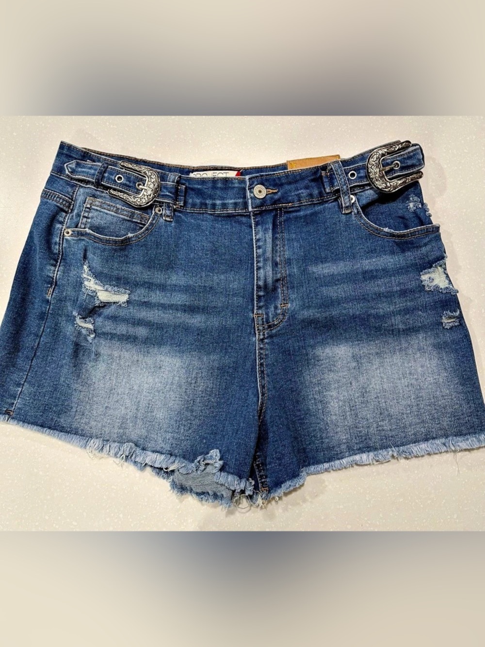 Project Rebel High Rise Cut Off Jean Shorts Size 15 and 7